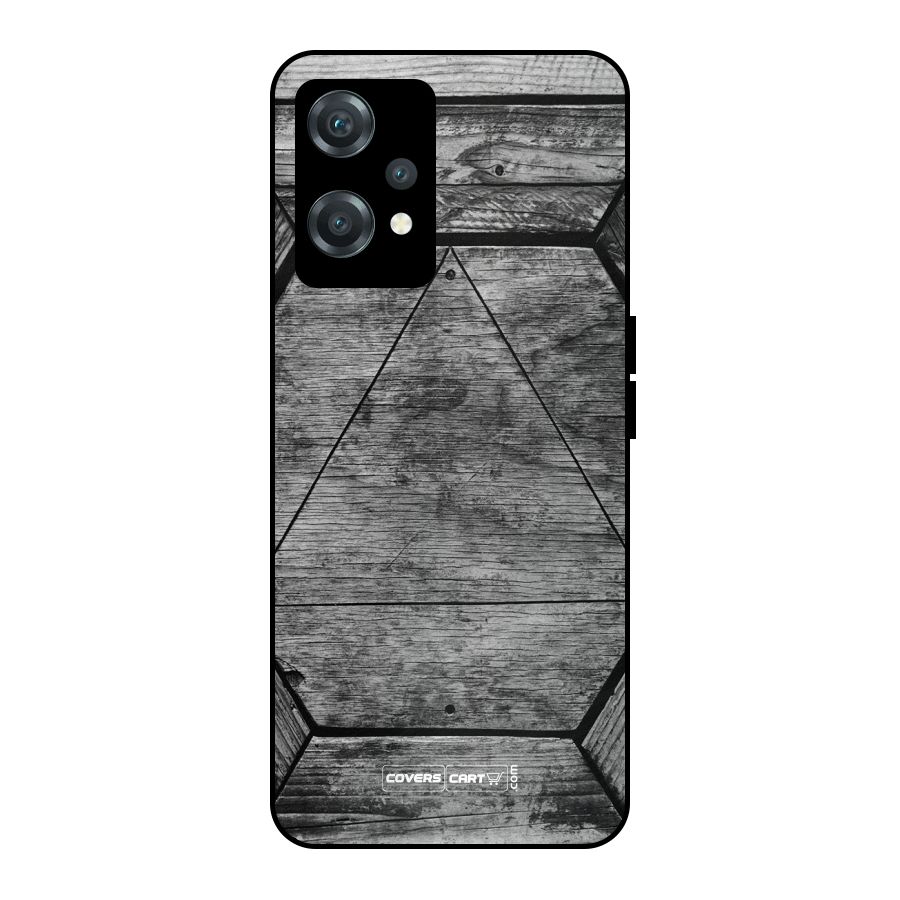 Wooden Hexagon Metal Back Case for OnePlus Nord CE 2 Lite 5G