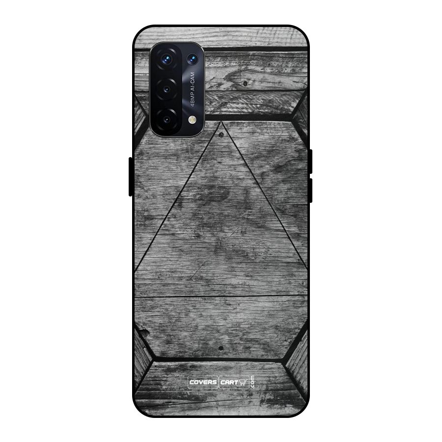 Wooden Hexagon Metal Back Case for Oppo A74 5G
