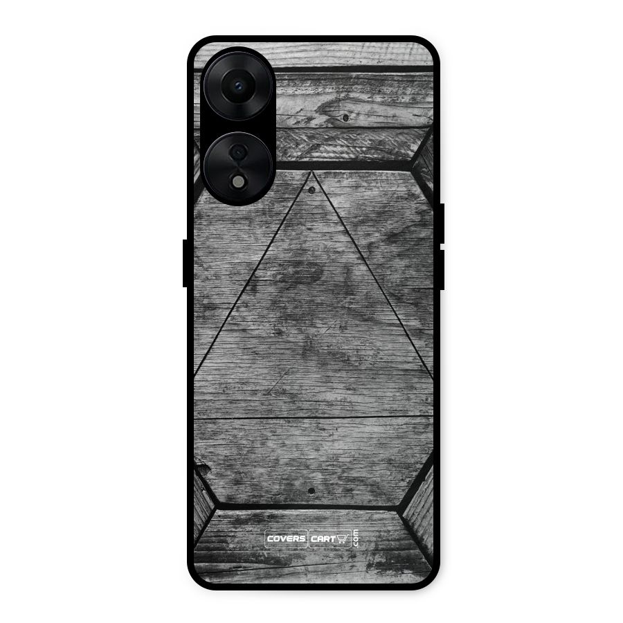 Wooden Hexagon Metal Back Case for Oppo A78 5G