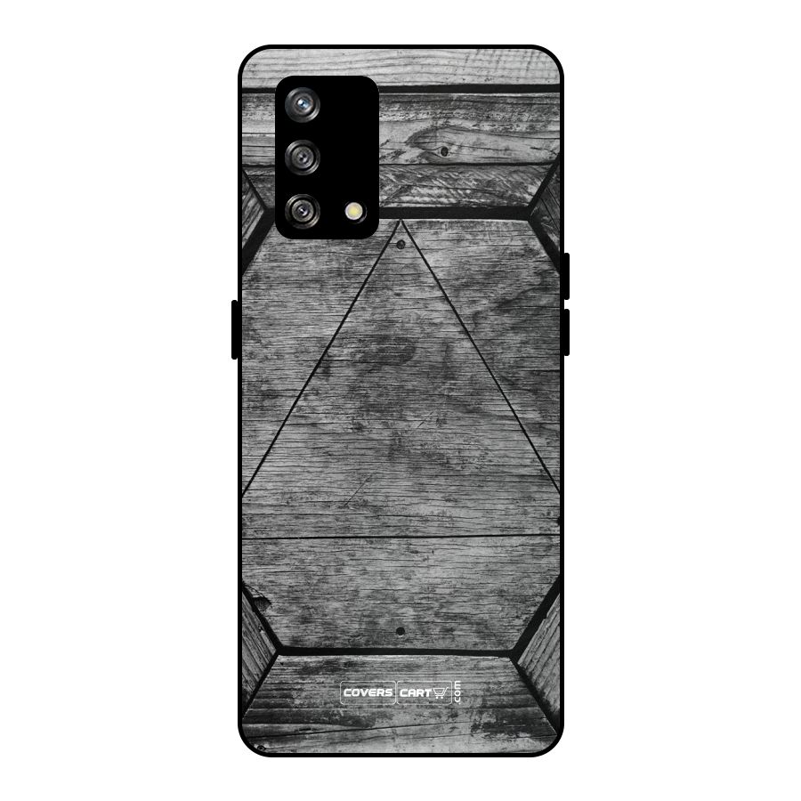 Wooden Hexagon Metal Back Case for Oppo F19