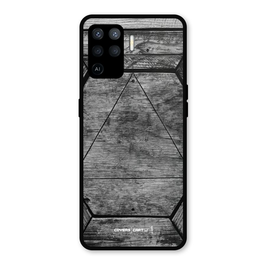 Wooden Hexagon Metal Back Case for Oppo F19 Pro