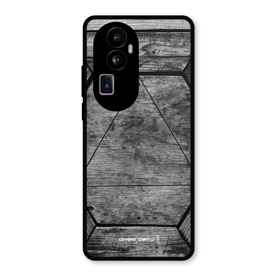 Wooden Hexagon Metal Back Case for Oppo Reno10 Pro Plus