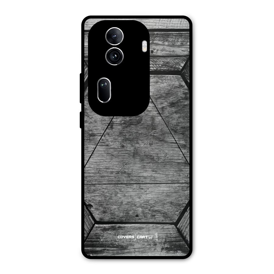 Wooden Hexagon Metal Back Case for Oppo Reno11 Pro 5G