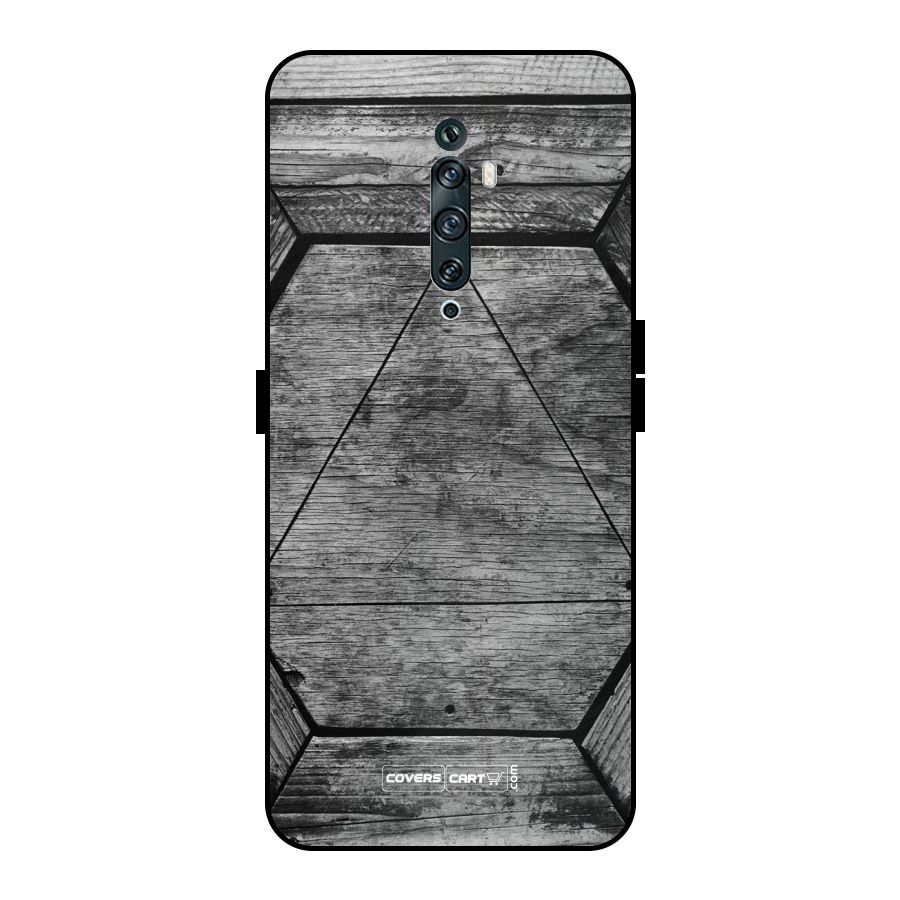 Wooden Hexagon Metal Back Case for Oppo Reno2 F