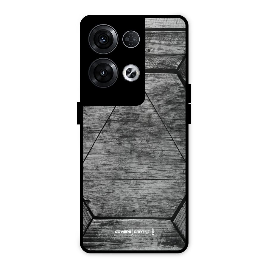 Wooden Hexagon Metal Back Case for Oppo Reno8 Pro 5G