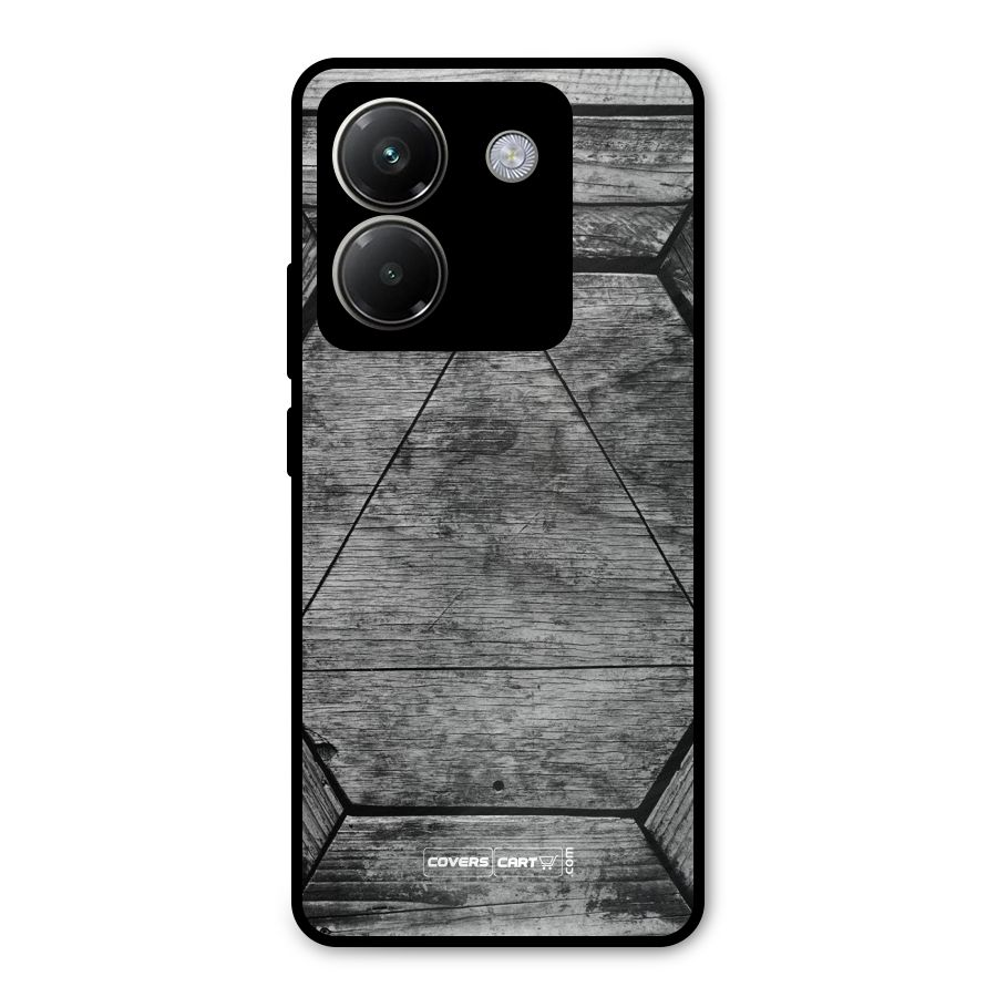 Wooden Hexagon Metal Back Case for Poco M7 Pro 5G