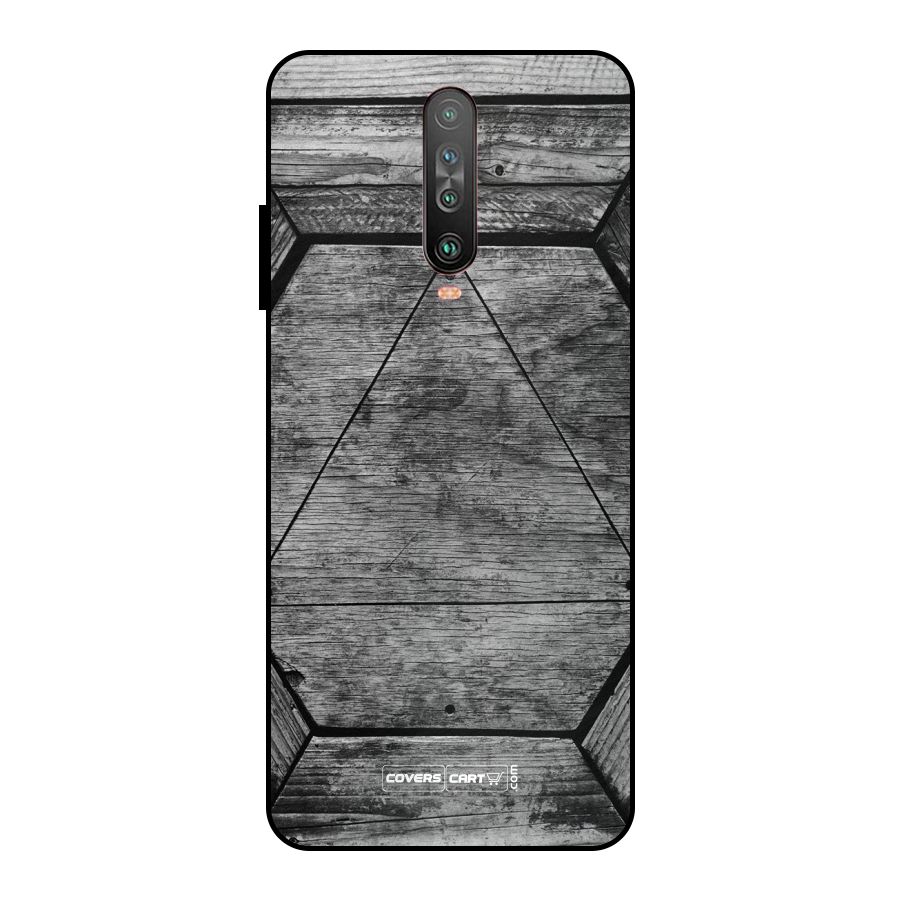 Wooden Hexagon Metal Back Case for Poco X2
