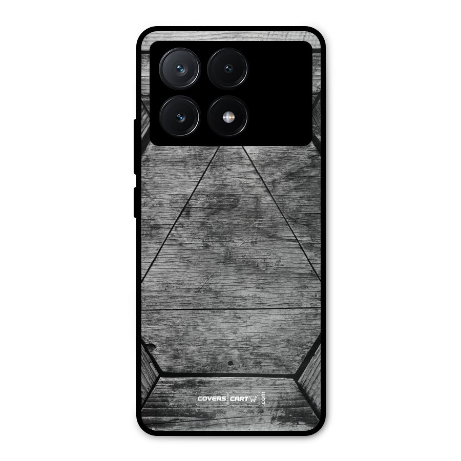 Wooden Hexagon Metal Back Case for Poco X6 Pro