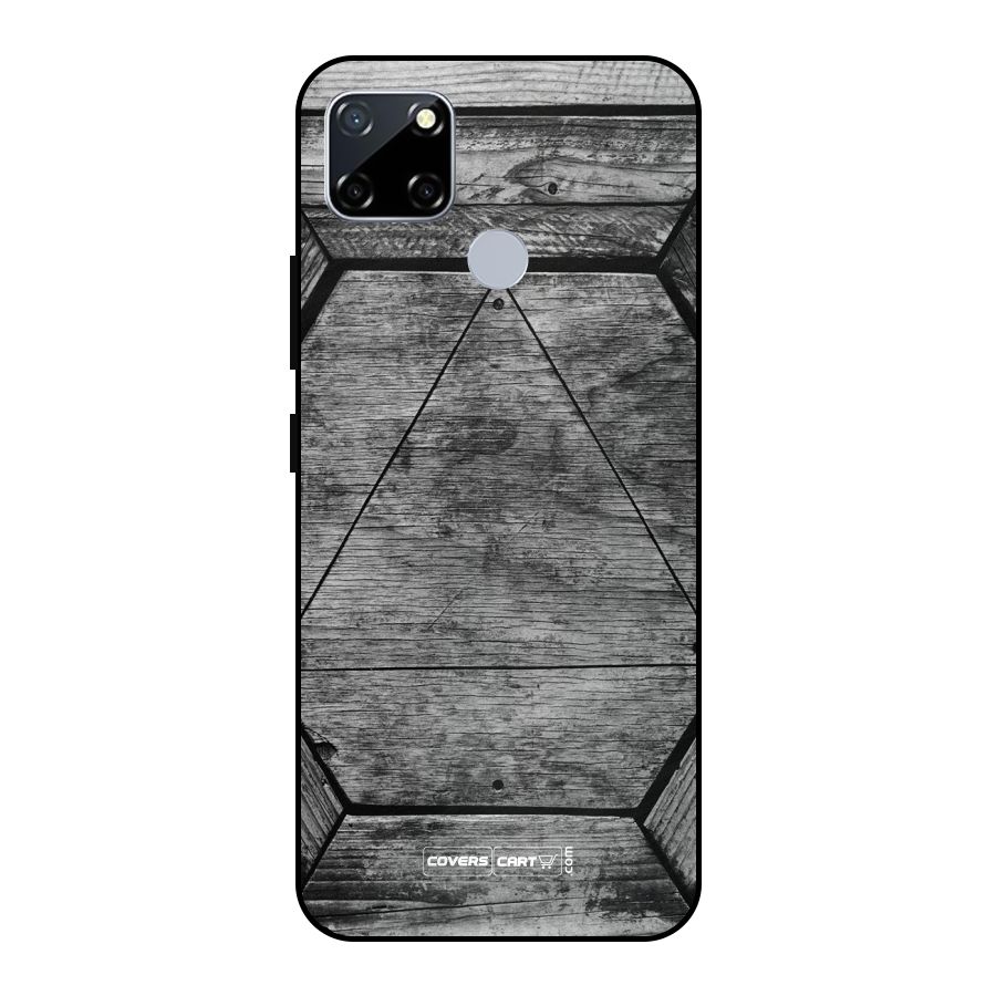 Wooden Hexagon Metal Back Case for Realme Narzo 20