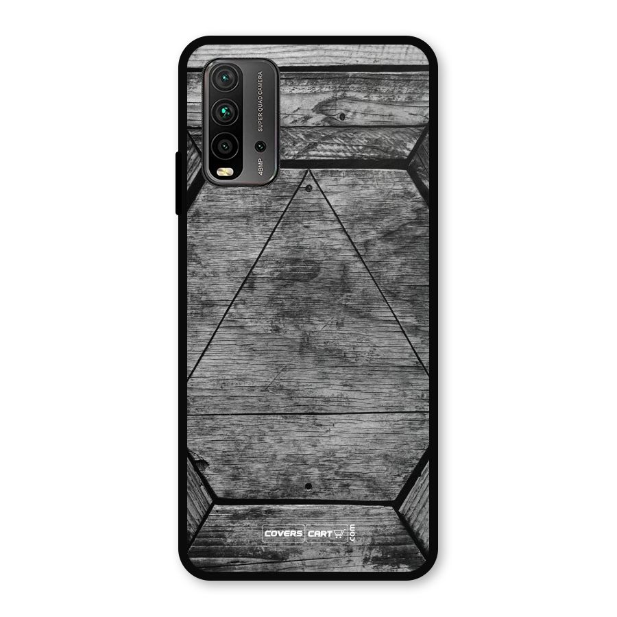 Wooden Hexagon Metal Back Case for Redmi 9 Power