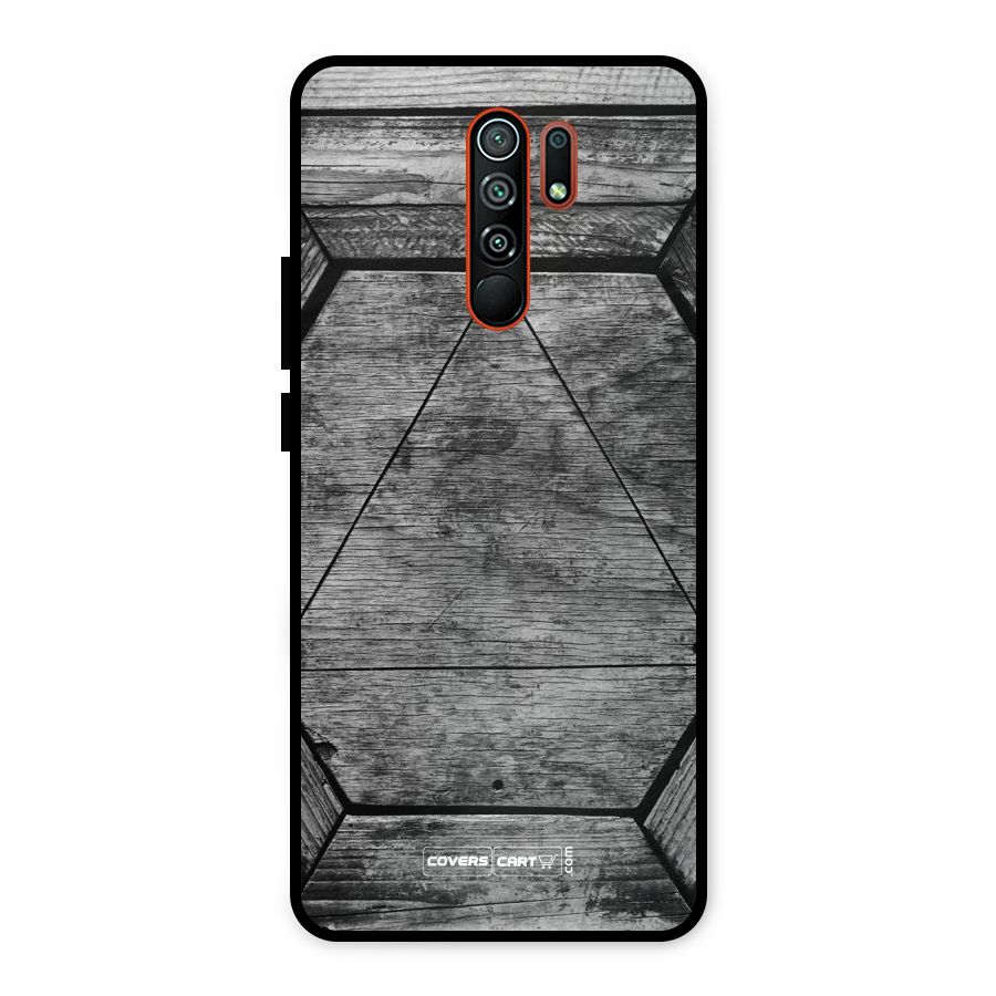 Wooden Hexagon Metal Back Case for Redmi 9 Prime