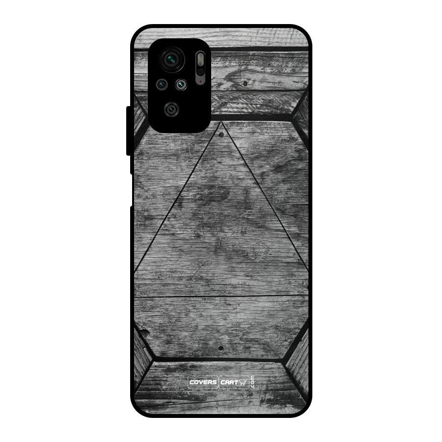 Wooden Hexagon Metal Back Case for Redmi Note 10S