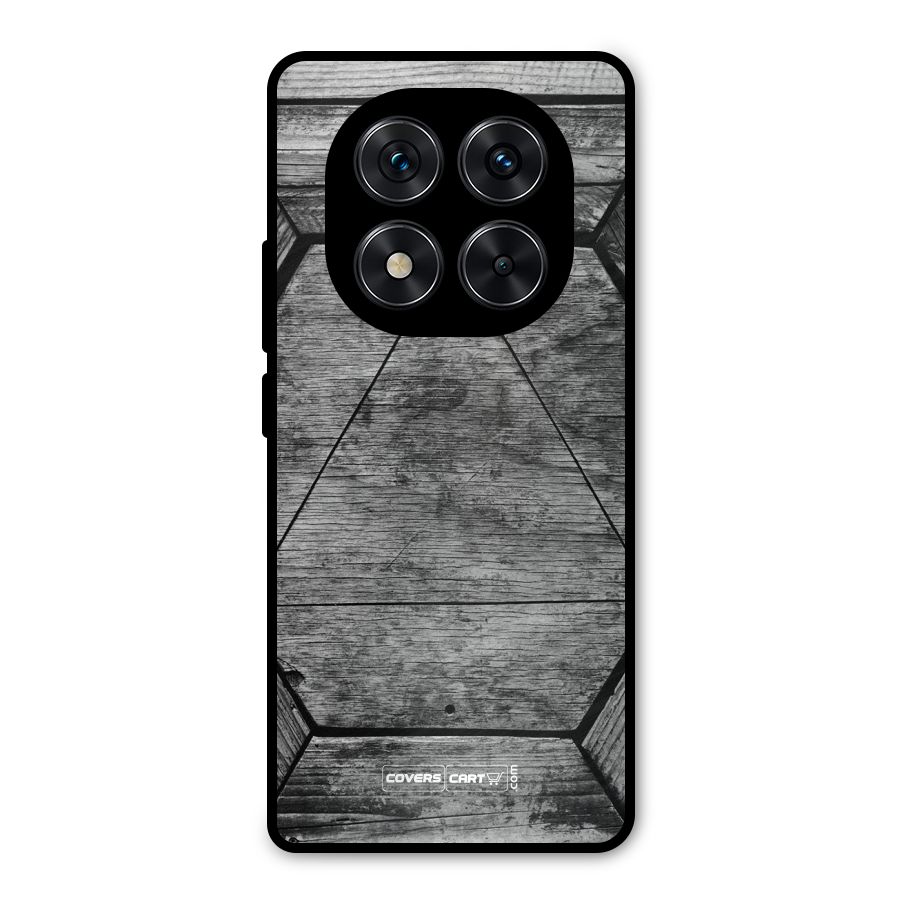Wooden Hexagon Metal Back Case for Redmi Note 14 Pro 5G