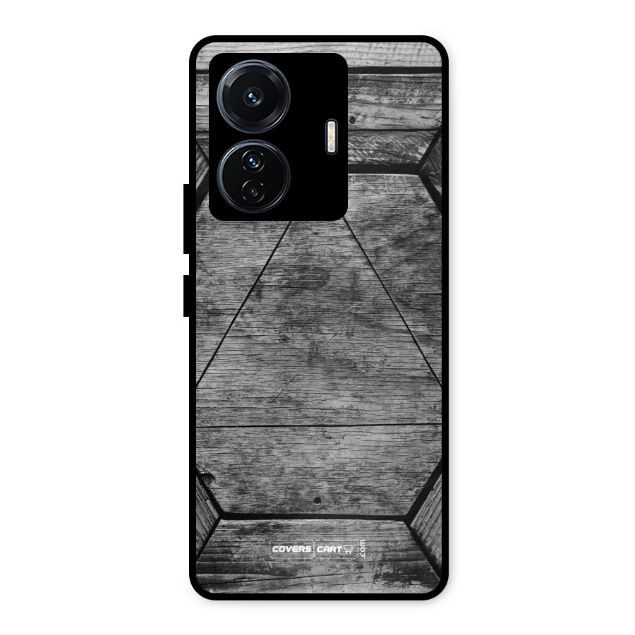 Wooden Hexagon Metal Back Case for Vivo T1 Pro