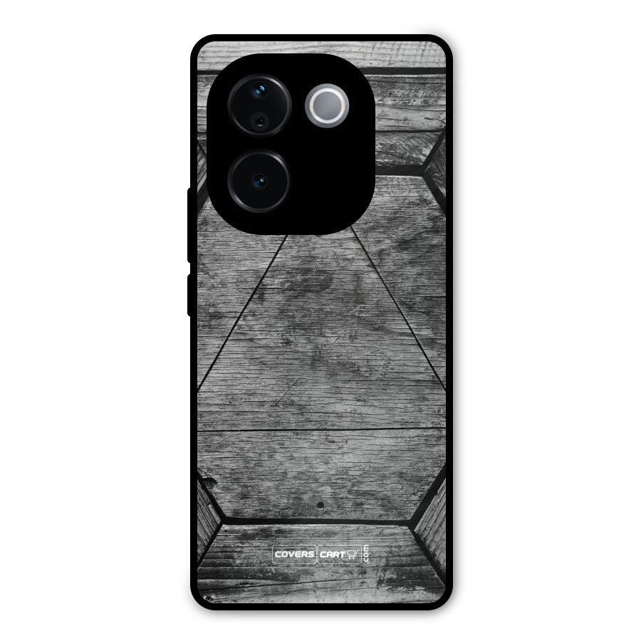 Wooden Hexagon Metal Back Case for Vivo T3 Pro
