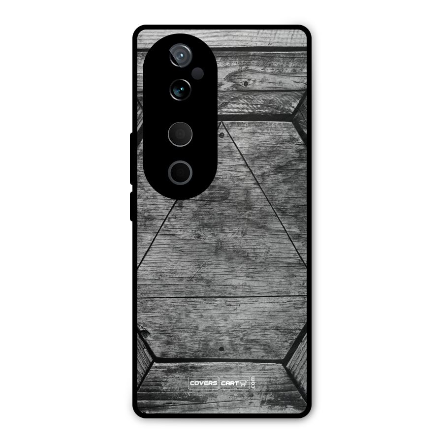 Wooden Hexagon Metal Back Case for Vivo T3 Ultra