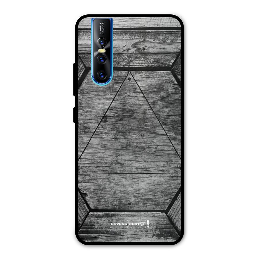 Wooden Hexagon Metal Back Case for Vivo V15 Pro