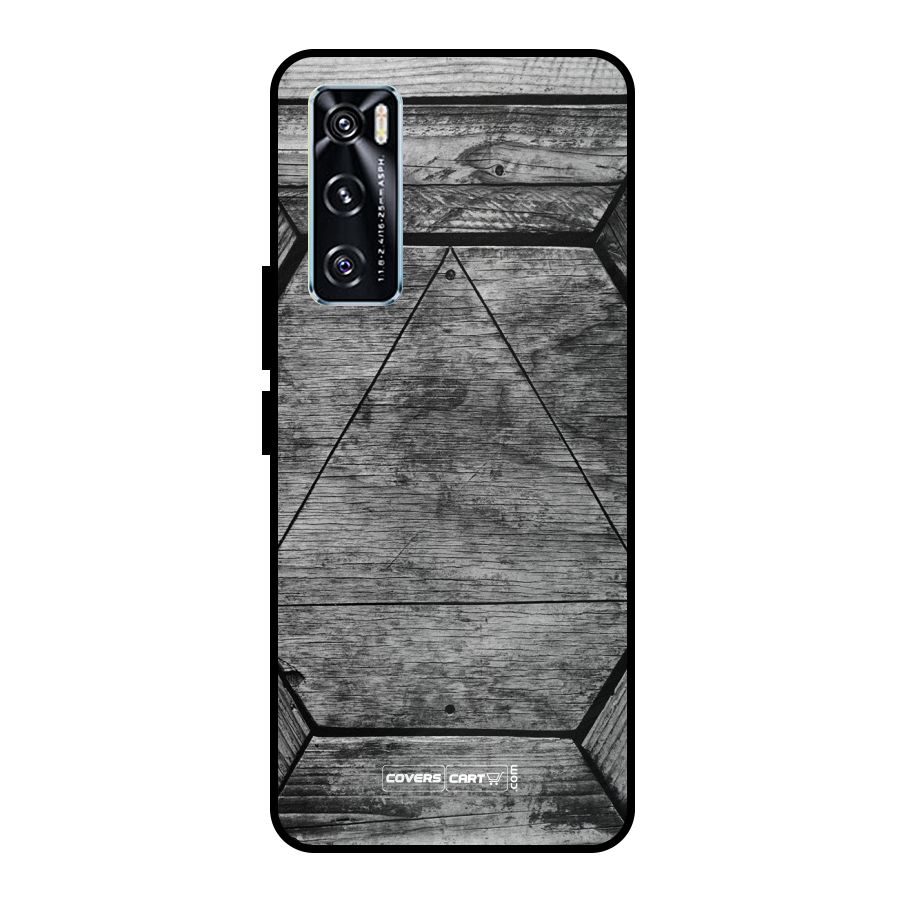 Wooden Hexagon Metal Back Case for Vivo V20 SE