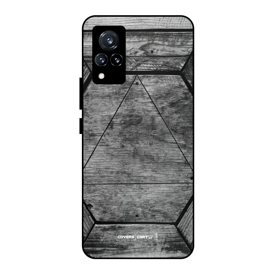 Wooden Hexagon Metal Back Case for Vivo V21 5G
