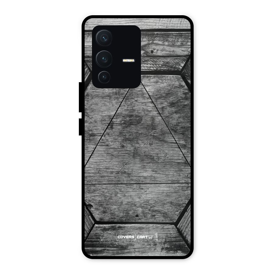 Wooden Hexagon Metal Back Case for Vivo V23 5G