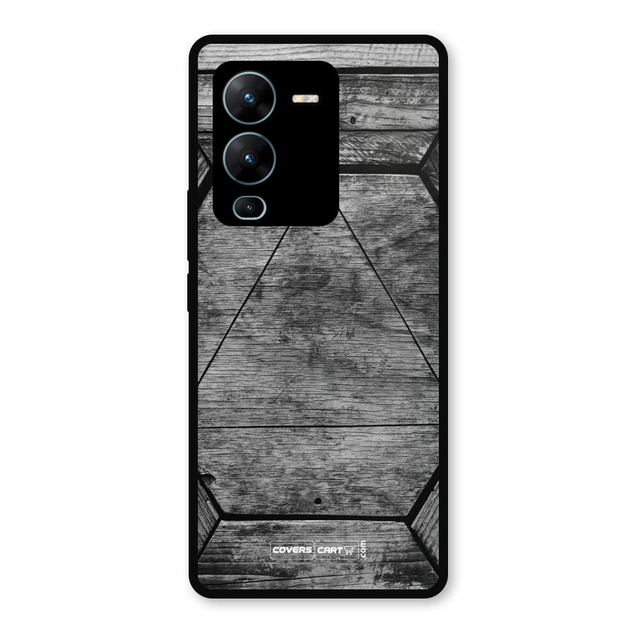 Wooden Hexagon Metal Back Case for Vivo V25 Pro