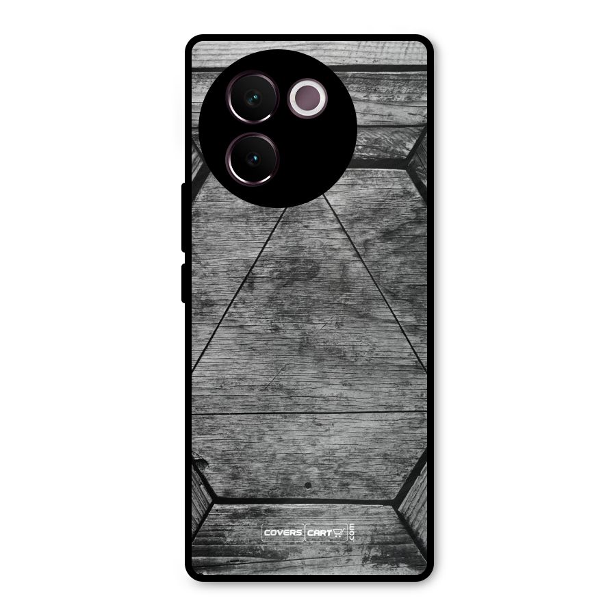 Wooden Hexagon Metal Back Case for Vivo V30e