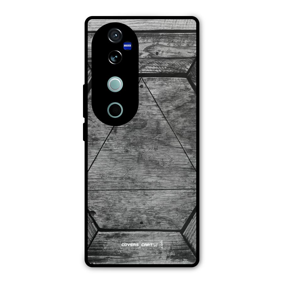 Wooden Hexagon Metal Back Case for Vivo V40