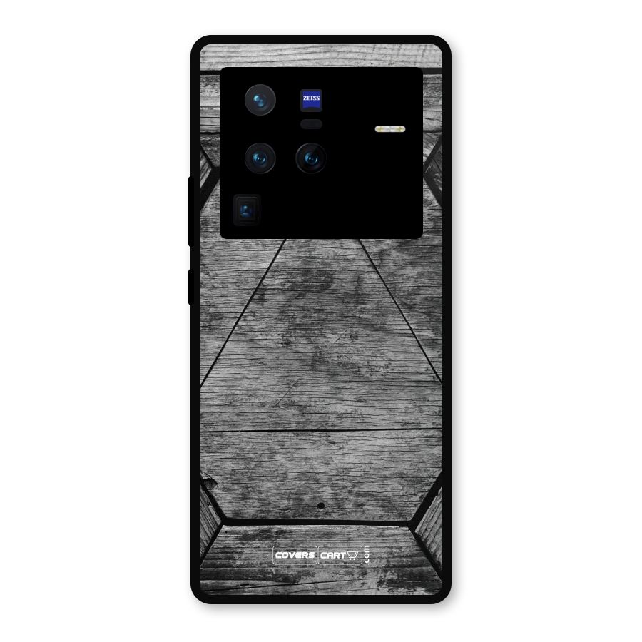 Wooden Hexagon Metal Back Case for Vivo X80 Pro