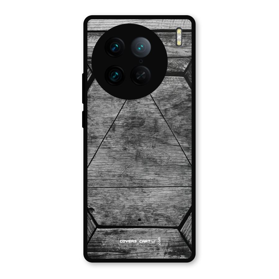 Wooden Hexagon Metal Back Case for Vivo X90 Pro