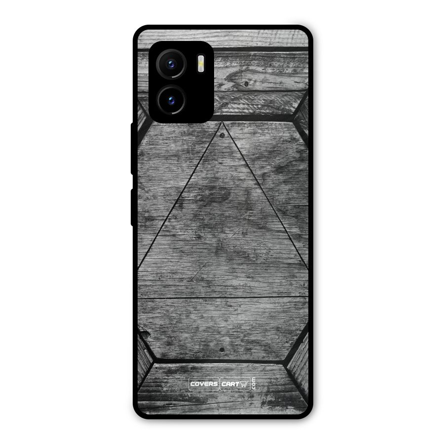 Wooden Hexagon Metal Back Case for Vivo Y15s