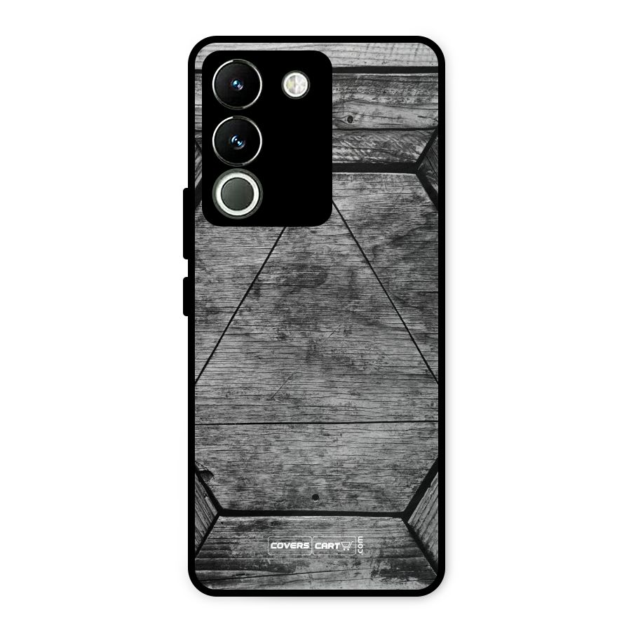 Wooden Hexagon Metal Back Case for Vivo Y200