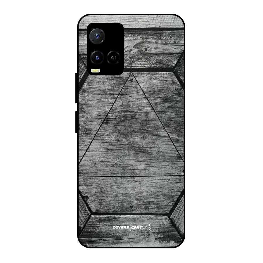 Wooden Hexagon Metal Back Case for Vivo Y21A