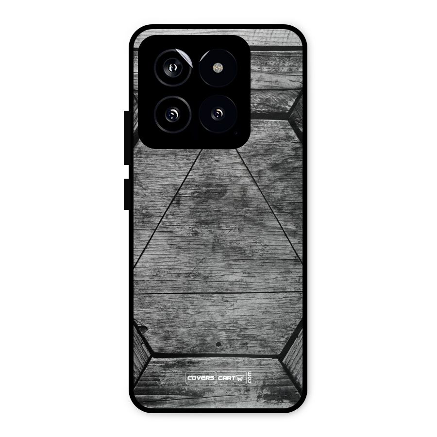 Wooden Hexagon Metal Back Case for Xiaomi 14
