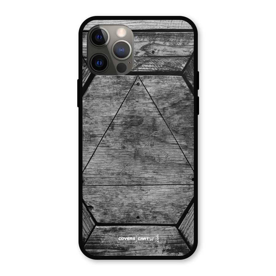 Wooden Hexagon Metal Back Case for iPhone 12 Pro