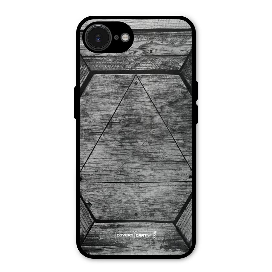 Wooden Hexagon Metal Back Case for iPhone 16e