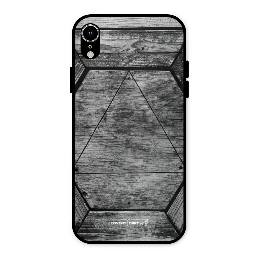 Wooden Hexagon Metal Back Case for iPhone XR