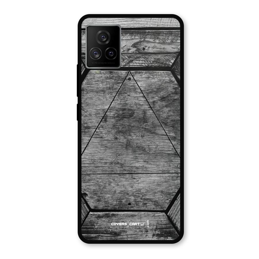 Wooden Hexagon Metal Back Case for iQOO 7 Legend 5G