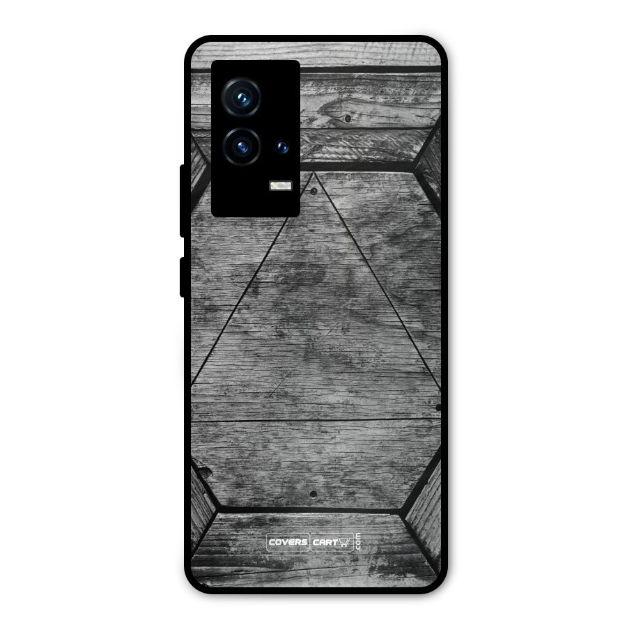 Wooden Hexagon Metal Back Case for iQOO 9 5G