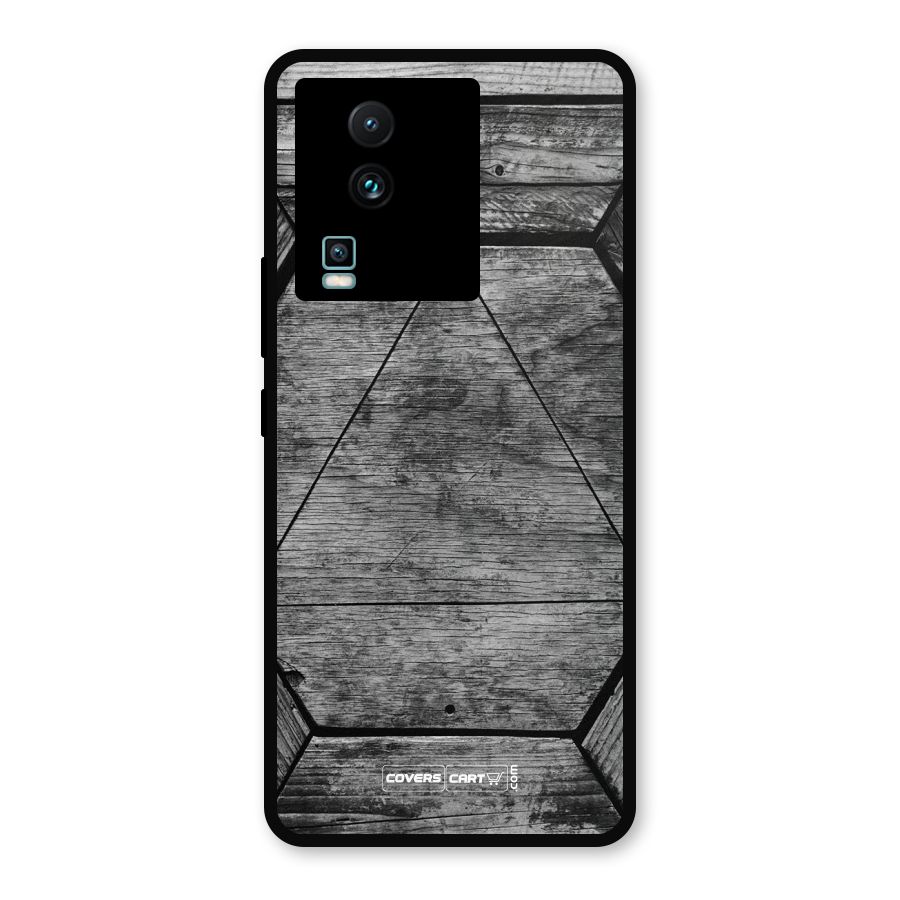Wooden Hexagon Metal Back Case for iQOO Neo 7