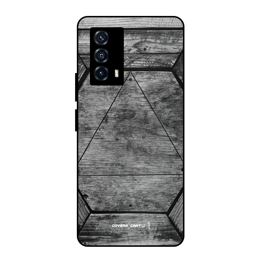 Wooden Hexagon Metal Back Case for iQOO Z5