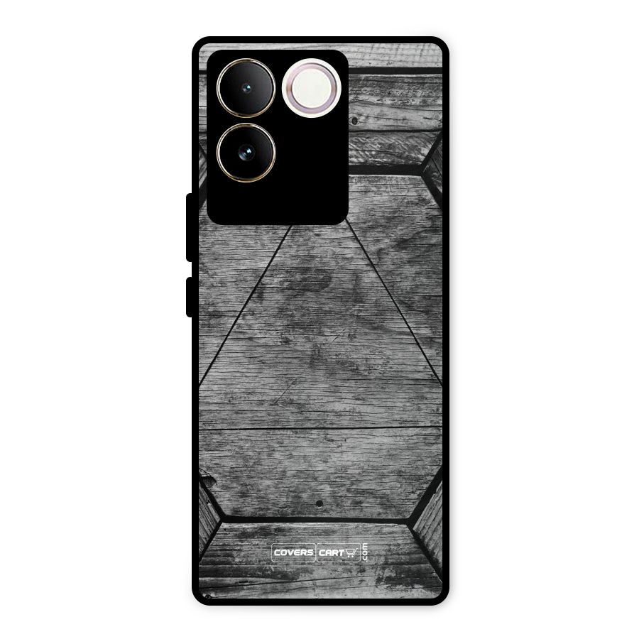 Wooden Hexagon Metal Back Case for iQOO Z7 Pro
