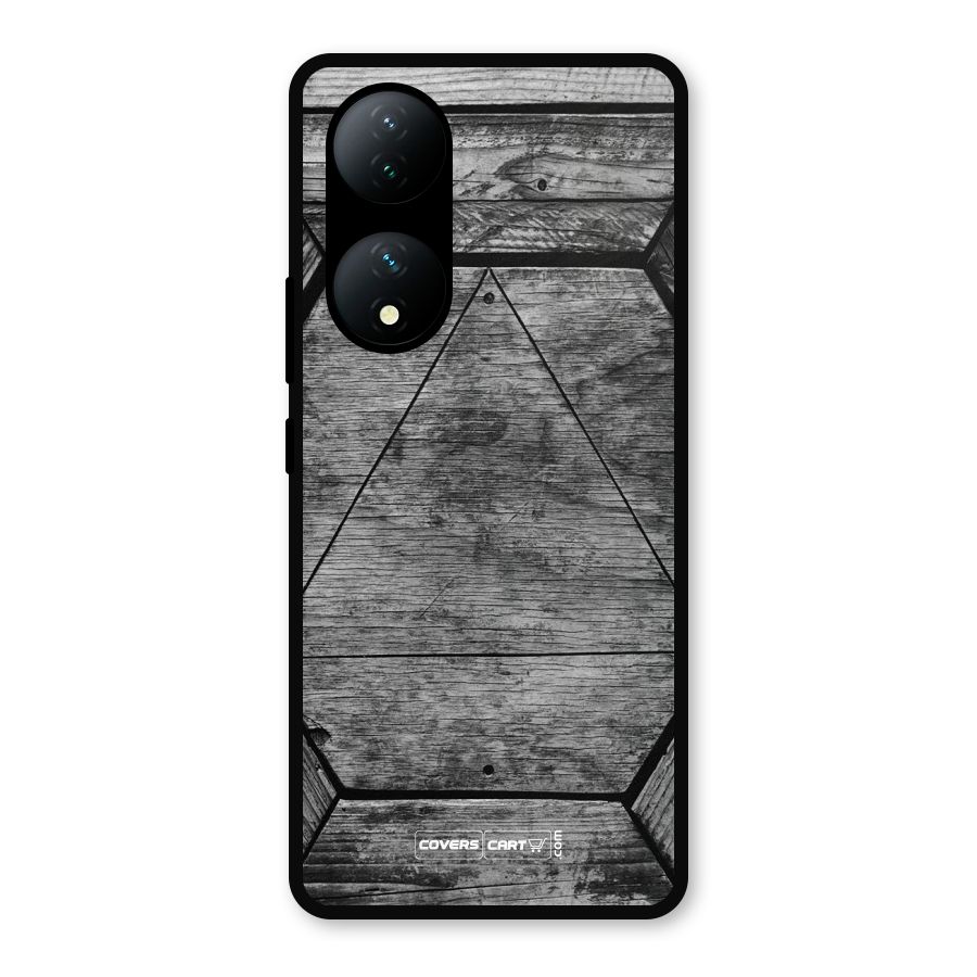 Wooden Hexagon Metal Back Case for iQOO Z7s