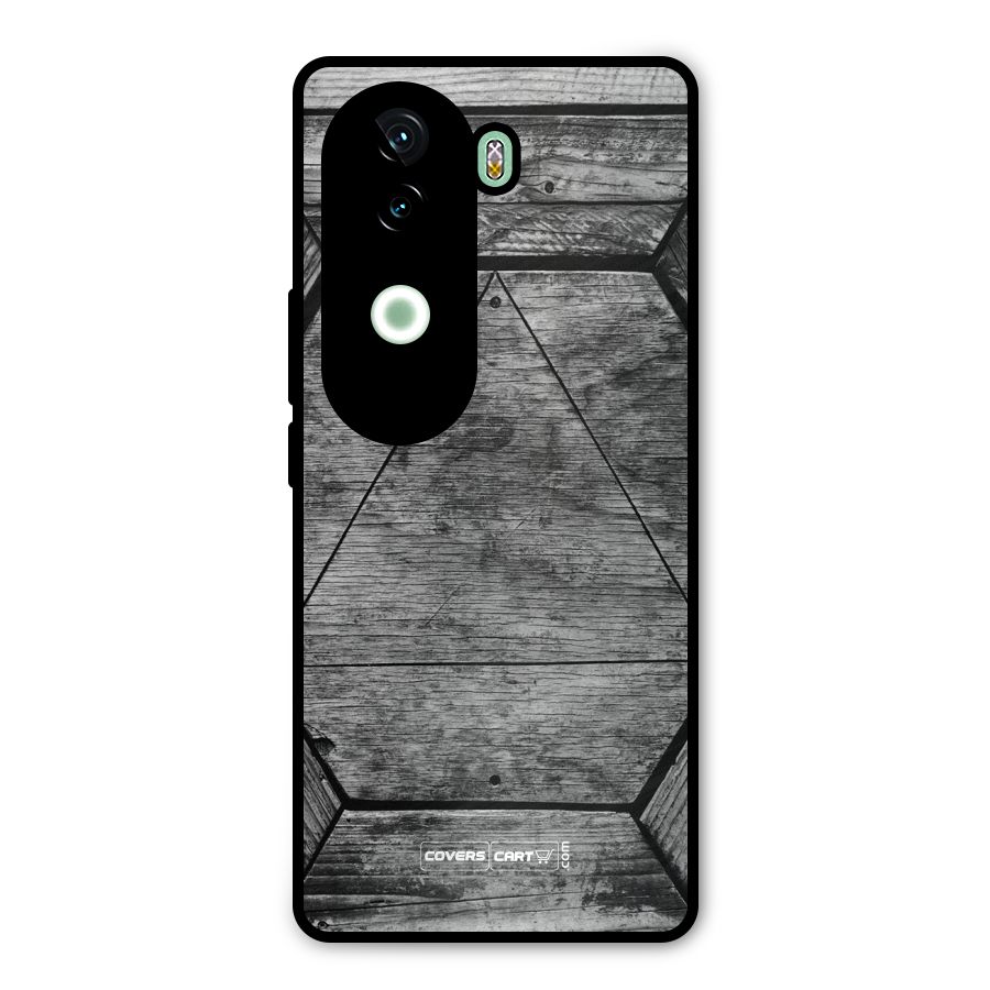 Wooden Hexagon Metal Back Case for iQOO Z9s