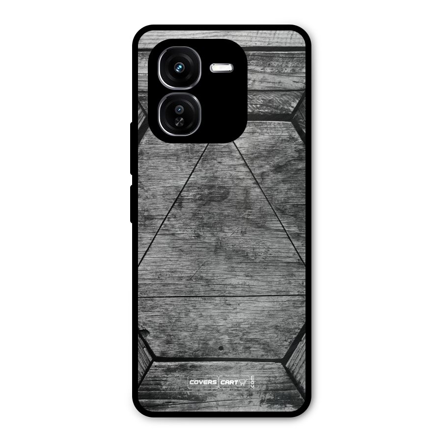 Wooden Hexagon Metal Back Case for iQOO Z9x
