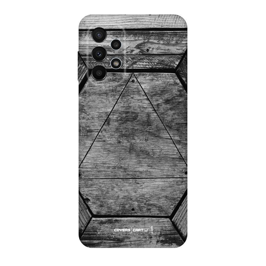 Wooden Hexagon Original Polycarbonate Back Case for Galaxy A23