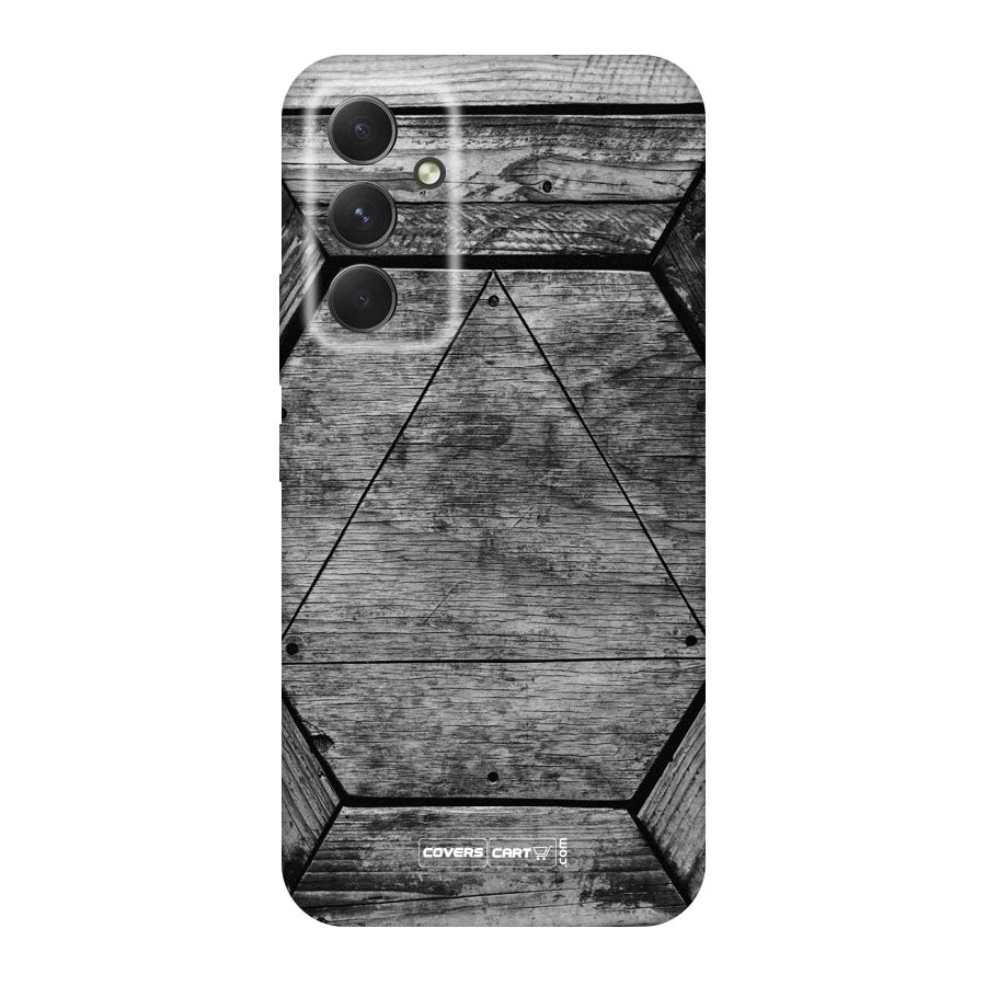 Wooden Hexagon Original Polycarbonate Back Case for Galaxy A54