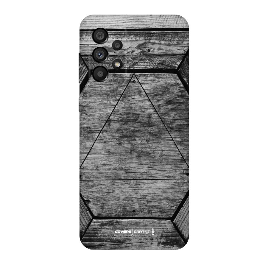 Wooden Hexagon Original Polycarbonate Back Case for Galaxy A73 5G