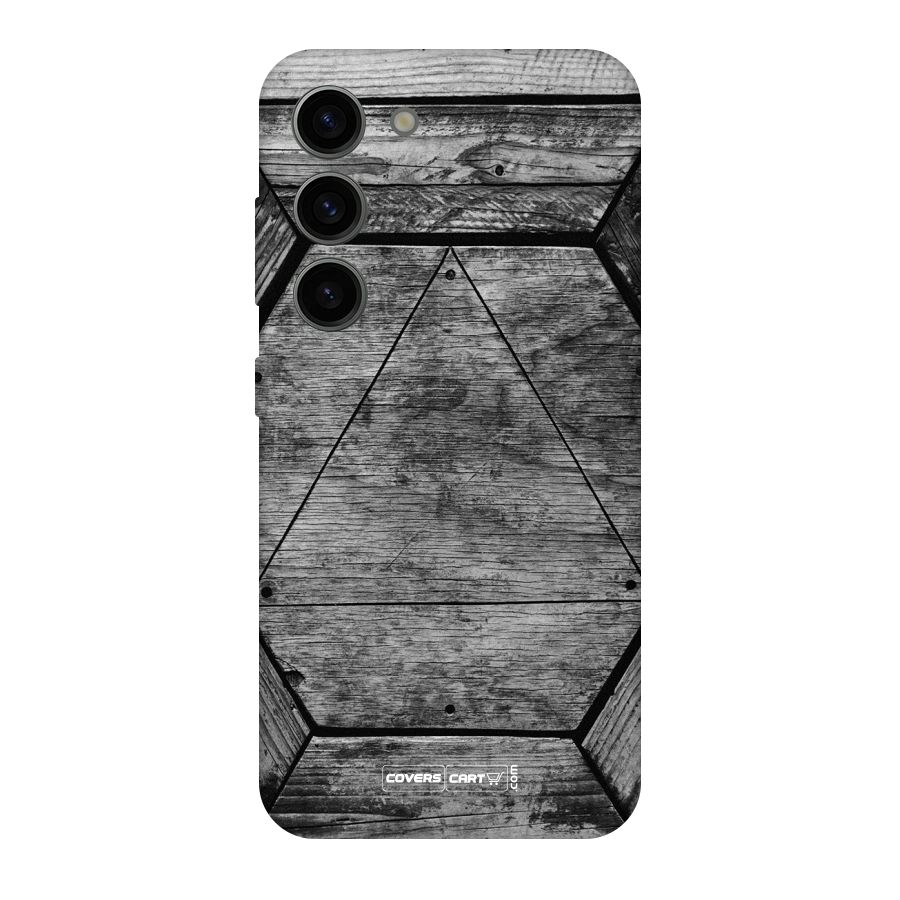 Wooden Hexagon Original Polycarbonate Back Case for Galaxy S23