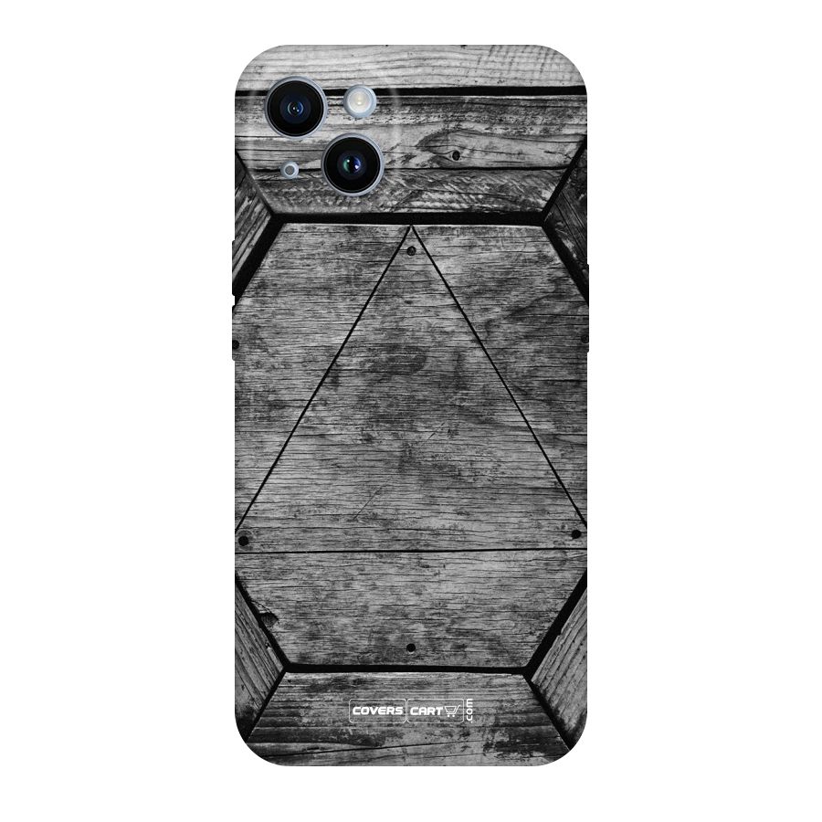 Wooden Hexagon Original Polycarbonate Back Case for iPhone 14