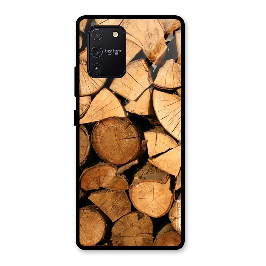 Wooden Logs Glass Back Case for Galaxy S10 Lite